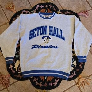🔥🔥 Vintage 80s Seton Hall Pirates Gray Sweater🔥🔥 Size M